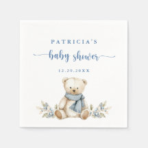 Schattigee Waterverf Winter Teddy Bear Baby shower