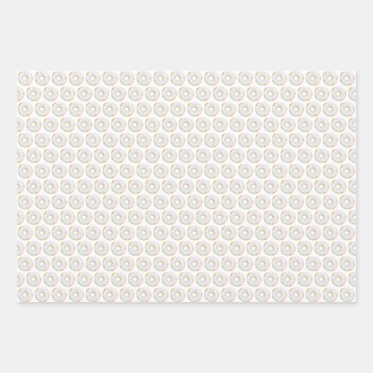 Schattigee Waterverf Witte Sprinkle Donuts Pattern Inpakpapier Vel (Voorkant)