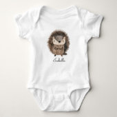 Schattigee Waterverf Woodland Animal Hedgehog Baby Romper (Voorkant)