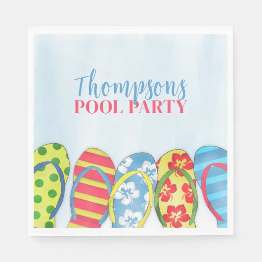 Schattigee Waterverf Zomer Teenslippers Custom Servet (Voorkant)