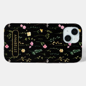 Schattigee Waterverf Zomer Wildbloemen Monogrammed Case-Mate iPhone Case (Achterkant (horizontaal))