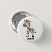 Schattigee Waterverf Zwart-wit Baby Zebra Ronde Button 3,2 Cm (Voorkant /achterkant)