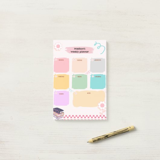 Schattigee weekplanner post-it® notes (Op bureau)