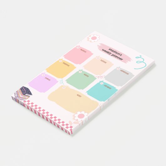 Schattigee weekplanner post-it® notes (Schuin)
