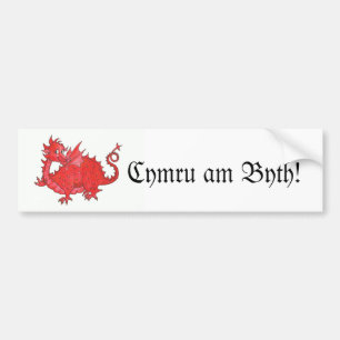 Schattigee Welsh Red Dragon Bumpersticker