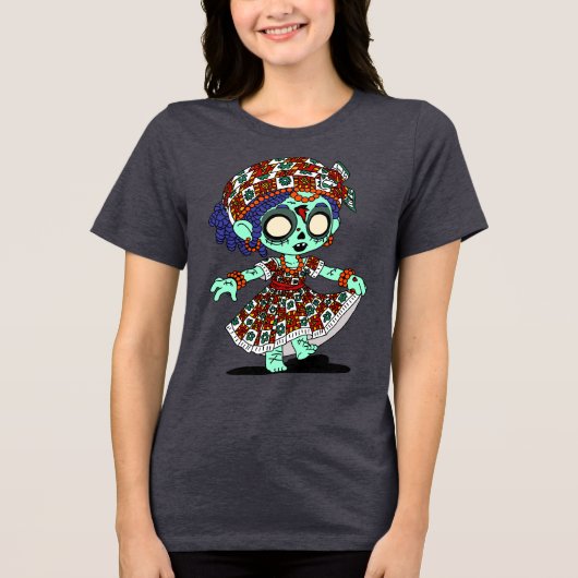 Schattigee West-Afrikaanse zombie Tri-Blend Shirt (Voorkant)
