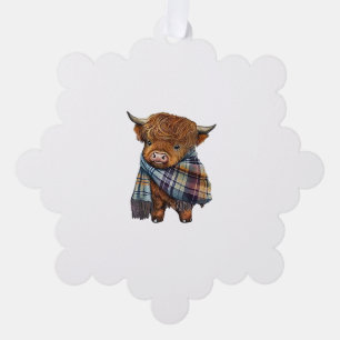 Schattigee West Highland Koe Baby met Plaid sjaal Ornament Kaart