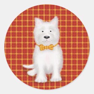 Schattigee West Highland terriër rond stickers