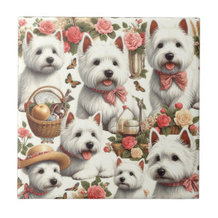 Schattigee West Highland White Terrier naadloos Tegeltje