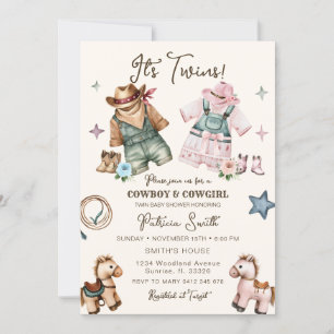 Schattigee Westerne Cowgirl en Cowboy Twin Baby sh Kaart