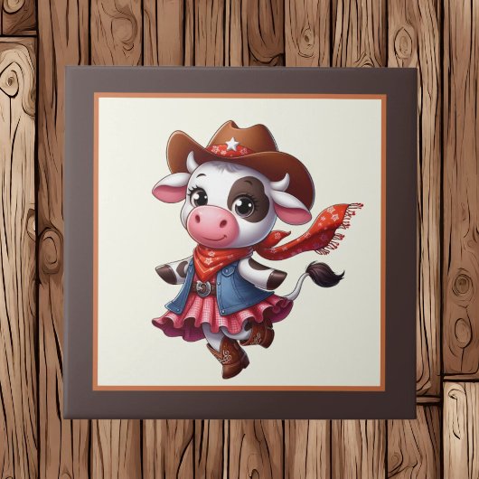 Schattigee Westerne koe liefhebbers Tegeltje