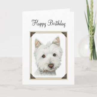 Schattigee Westie Dog met gescheurd papier randen Kaart