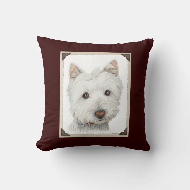 Schattigee Westie Dog MoJo Pillow Kussen (Voorkant)