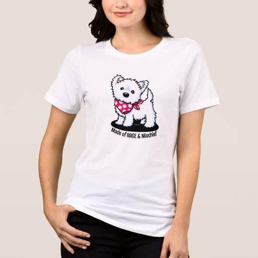 Schattigee Westie KiniArt Tri-Blend Shirt (Voorkant)