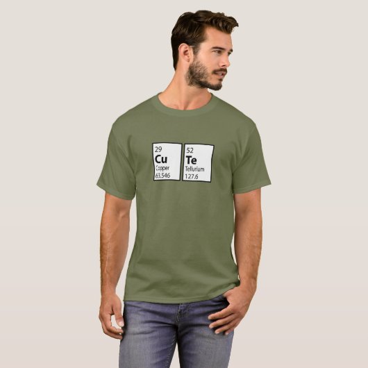 Schattigee Wetenschap Geek College Nerd T-shirt (Voorkant volledig)