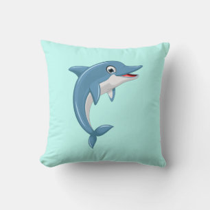 Schattigee Whale Cartoon Kunstwerk Kussen