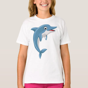Schattigee Whale Cartoon Kunstwerk T-shirt