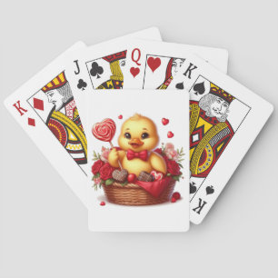Schattigee/Whimisical Valentijnsdag eend Pokerkaarten