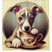 Schattigee Whippet Puppy Douchegordijn (Voorkant)