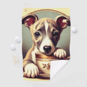 Schattigee Whippet Puppy Golfhanddoek (Insitu)