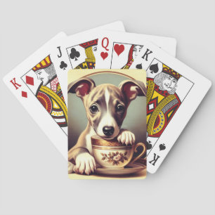 Schattigee Whippet Puppy Pokerkaarten
