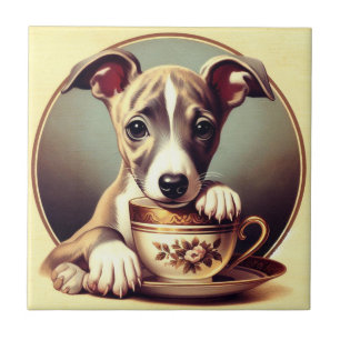 Schattigee Whippet Puppy Tegeltje