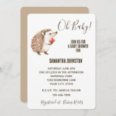 Schattigee White Cream Brown Hedgehog Hearts Baby  Kaart (Voorkant / Achterkant)