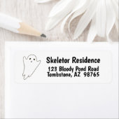 Schattigee white ghost-afbeelding etiket (Insitu)