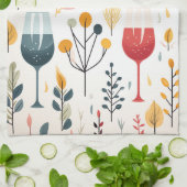 Schattigee wijnkopjes keukenhanddoek (Gevouwen)