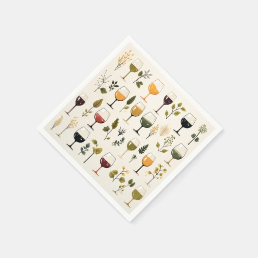 Schattigee wijnkopjes papieren servetten (Hoek)