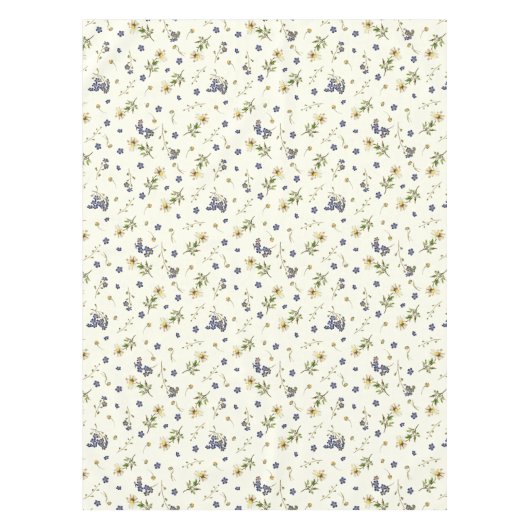Schattigee Wildbloemen op wit Tafelkleed (Voorkant)