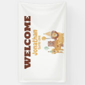 Schattigee wilde dieren verjaardag spandoek (Verticaal)