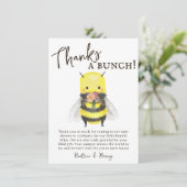 Schattigee Wildflower en Bee Baby shower Dank u ka Bedankkaart (Staand voorkant)