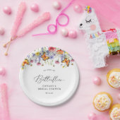 Schattigee Wildflower Vlinders Bloemen Vrijgezelle Papieren Bordje (Feest)