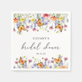 Schattigee Wildflower Vlinders Bloemen Vrijgezelle Servet (Voorkant)