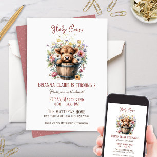 Schattigee Wildflowers Highland Koe Boerderij Anim Kaart