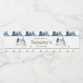 Schattigee Winter Arctic Wolf Verjaardagsfeest Waterfles Etiket (Enkel label)