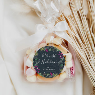 Schattigee Winter Botanicals Blue Holiday Sticker