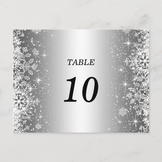 Schattigee winter bruiloft Tafel Nummer Briefkaart (Voorkant)