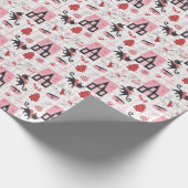 Schattigee Winter Kerstmis Kitty Cat Pattern Cadeaupapier (Hoek)