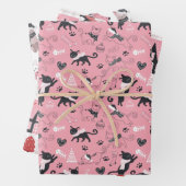 Schattigee Winter Kerstmis Kitty Cat Pattern Inpakpapier Vel (In situ)