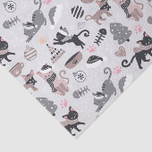 Schattigee Winter Kerstmis Kitty Cat Pattern Tissuepapier (Detail)