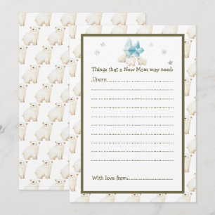 Schattigee winter Polar Beren Baby shower Kaart