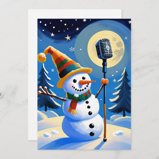 Schattigee Winter Sneeuwman Vrolijk Kerstfeest Nie Feestdagenkaart (Voorkant / Achterkant)