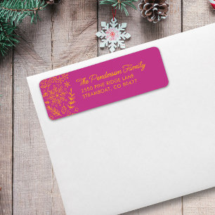 Schattigee Winter Snowflake Doodles Retouradres Etiket