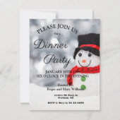 Schattigee Winter Snowman Dinner Party Uitnodiging (Voorkant)