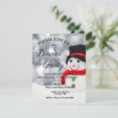 Schattigee Winter Snowman Dinner Party Uitnodiging (Staand voorkant)