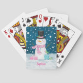 Schattigee Winter Snowman Vakantie Pokerkaarten (Achterkant)