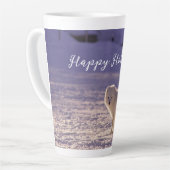 Schattigee winterfotografie van White Arctic Fox Latte Mok (Linkerhoek)