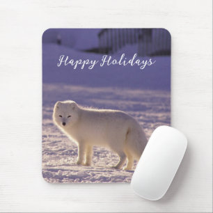 Schattigee winterfotografie van White Arctic Fox Muismat